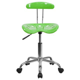 English Elm Vibrant and Chrome Swivel Task Office Chair with Tractor Seat