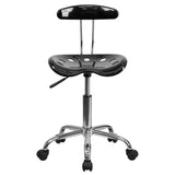 English Elm Vibrant and Chrome Swivel Task Office Chair with Tractor Seat