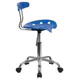 English Elm Vibrant and Chrome Swivel Task Office Chair with Tractor Seat