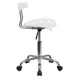 English Elm Vibrant and Chrome Swivel Task Office Chair with Tractor Seat