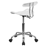 English Elm Vibrant and Chrome Swivel Task Office Chair with Tractor Seat