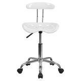 English Elm Vibrant and Chrome Swivel Task Office Chair with Tractor Seat