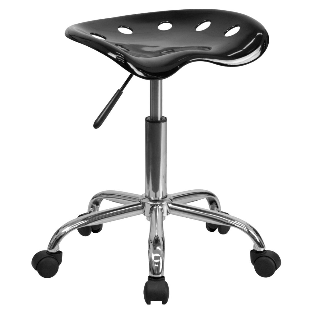 English Elm Vibrant Tractor Seat and Chrome Stool