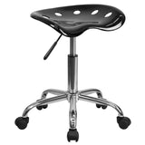 English Elm Vibrant Tractor Seat and Chrome Stool