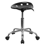 English Elm Vibrant Tractor Seat and Chrome Stool