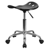 English Elm Vibrant Tractor Seat and Chrome Stool