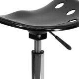 English Elm Vibrant Tractor Seat and Chrome Stool