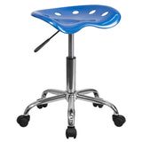 English Elm Vibrant Tractor Seat and Chrome Stool