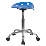 English Elm Vibrant Tractor Seat and Chrome Stool