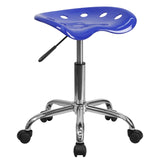 English Elm Vibrant Tractor Seat and Chrome Stool