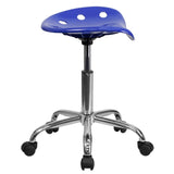 English Elm Vibrant Tractor Seat and Chrome Stool