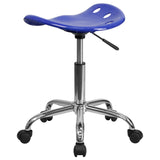 English Elm Vibrant Tractor Seat and Chrome Stool