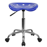 English Elm Vibrant Tractor Seat and Chrome Stool