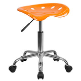 English Elm Vibrant Tractor Seat and Chrome Stool