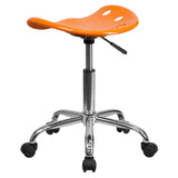 English Elm Vibrant Tractor Seat and Chrome Stool