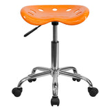 English Elm Vibrant Tractor Seat and Chrome Stool