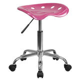 English Elm Vibrant Tractor Seat and Chrome Stool