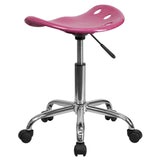 English Elm Vibrant Tractor Seat and Chrome Stool