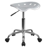 English Elm Vibrant Tractor Seat and Chrome Stool