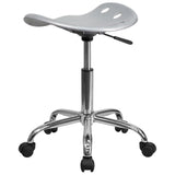 English Elm Vibrant Tractor Seat and Chrome Stool