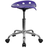 English Elm Vibrant Tractor Seat and Chrome Stool