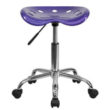 English Elm Vibrant Tractor Seat and Chrome Stool