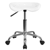 English Elm Vibrant Tractor Seat and Chrome Stool