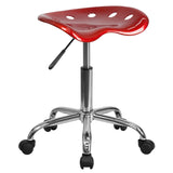 English Elm Vibrant Tractor Seat and Chrome Stool