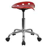 English Elm Vibrant Tractor Seat and Chrome Stool