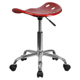 English Elm Vibrant Tractor Seat and Chrome Stool