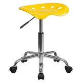 English Elm Vibrant Tractor Seat and Chrome Stool