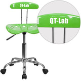 Personalized Vibrant and Chrome Swivel Task Office Chair with Tractor Seat