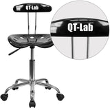 English Elm Personalized Vibrant and Chrome Swivel Task Office Chair with Tractor Seat