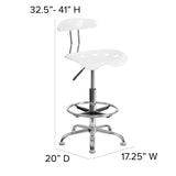 English Elm Vibrant and Chrome Drafting Stool with Tractor Seat