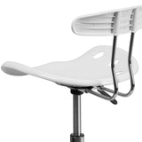 English Elm Vibrant and Chrome Drafting Stool with Tractor Seat