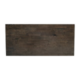 English Elm Farmhouse Style Solid Wood Coffee Table with Traditional X-Frame Design and Lower Shelf