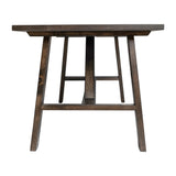 English Elm Solid Wood Farmhouse Coffee Table, Trestle Style Accent Table