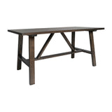 English Elm Solid Wood Farmhouse Coffee Table, Trestle Style Accent Table