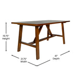 English Elm Solid Wood Farmhouse Coffee Table, Trestle Style Accent Table