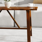 English Elm Solid Wood Farmhouse Coffee Table, Trestle Style Accent Table