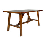 English Elm Solid Wood Farmhouse Coffee Table, Trestle Style Accent Table