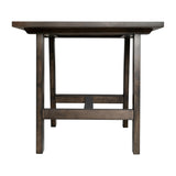 English Elm Solid Wood Farmhouse End Table, Trestle Style Accent Table