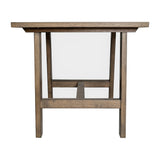 English Elm Solid Wood Farmhouse End Table, Trestle Style Accent Table