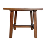 English Elm Solid Wood Farmhouse End Table, Trestle Style Accent Table