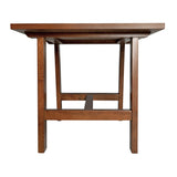 English Elm Solid Wood Farmhouse End Table, Trestle Style Accent Table