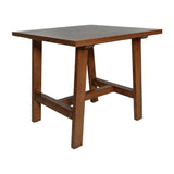 English Elm Solid Wood Farmhouse End Table, Trestle Style Accent Table