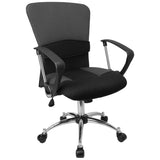 English Elm Commercial Grade Mid-Back Mesh Swivel Task Office Chair with Adjustable Lumbar Support and Arms