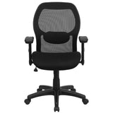 English Elm Commercial Grade Mid-Back Super Mesh Executive Swivel Office Chair with Adjustable Lumbar & Arms