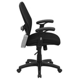 English Elm Commercial Grade Mid-Back Super Mesh Executive Swivel Office Chair with Adjustable Lumbar & Arms