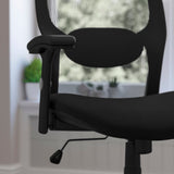 English Elm Commercial Grade Mid-Back Super Mesh Executive Swivel Office Chair with Adjustable Lumbar & Arms